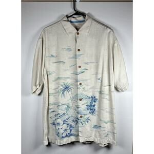 Tommy Bahama Mens Medium 100% Silk Tropical Camp Shirt Old Money Coastal